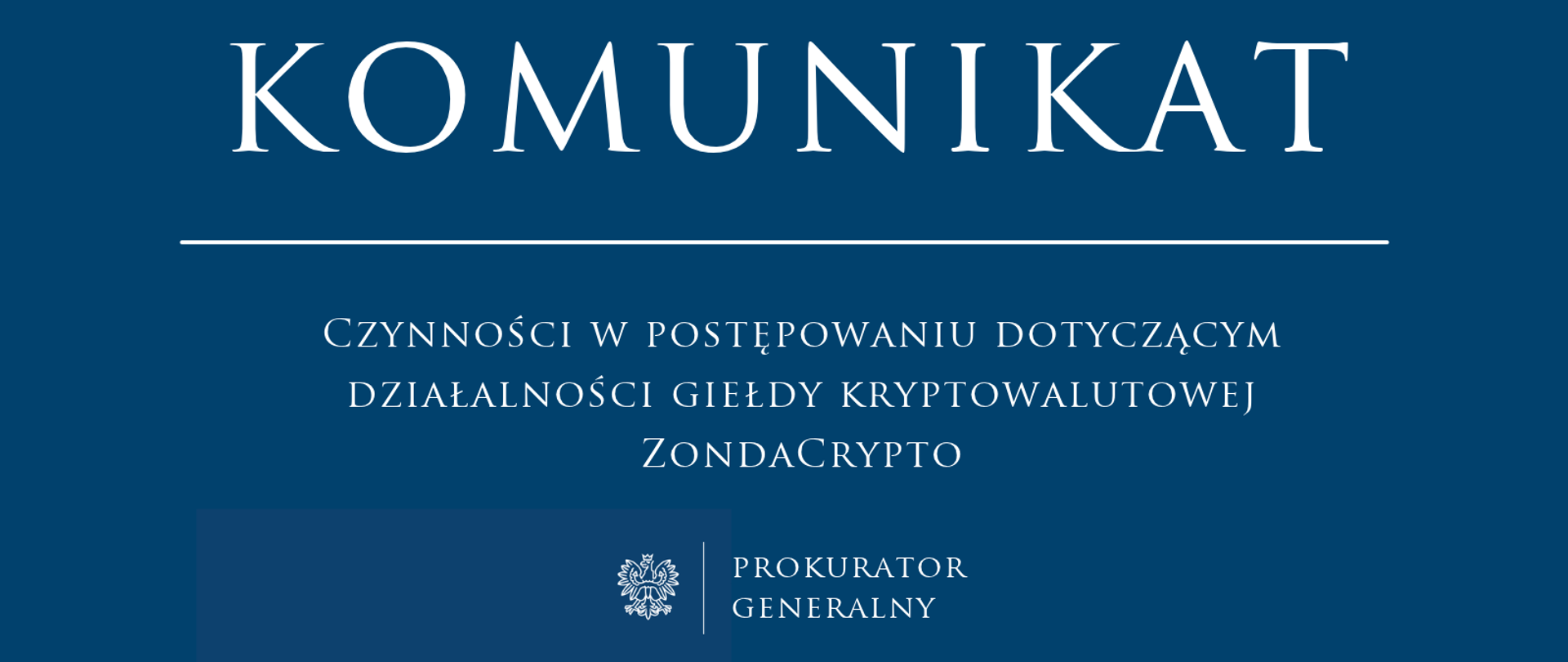 Czynności w postępowaniu dotyczącym działalności giełdy kryptowalutowej
ZondaCrypto