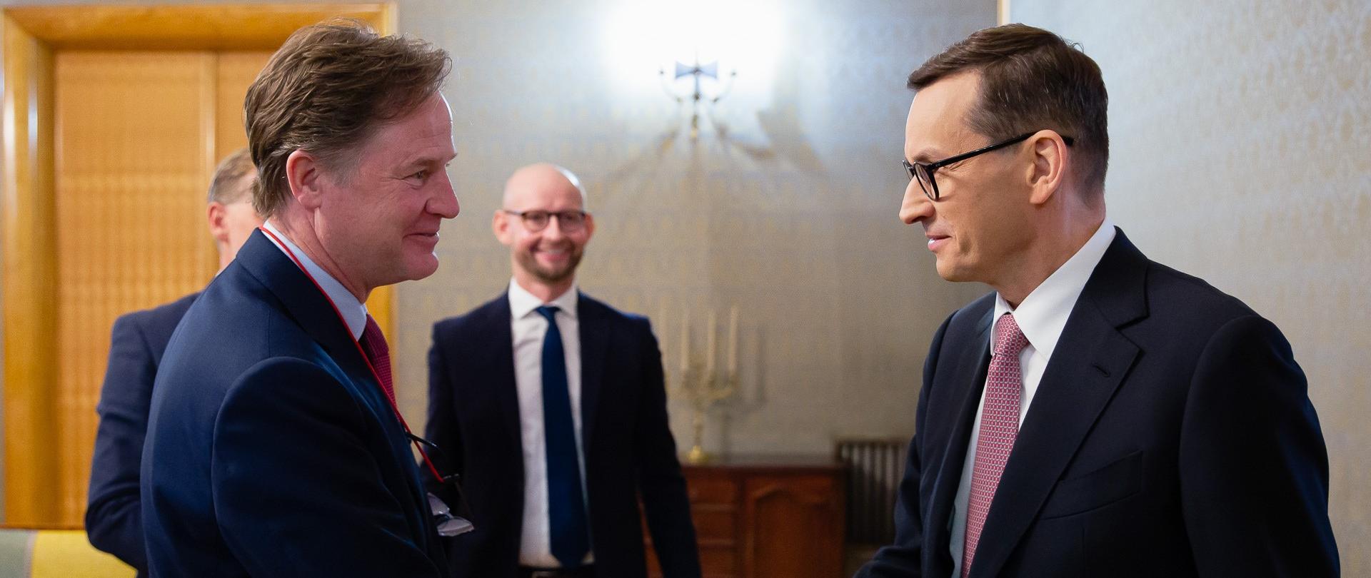 Spotkanie Prezesa Rady Ministrów Pana Mateusza Morawieckiego z Prezesem Meta Panem Nickiem Cleggiem.
