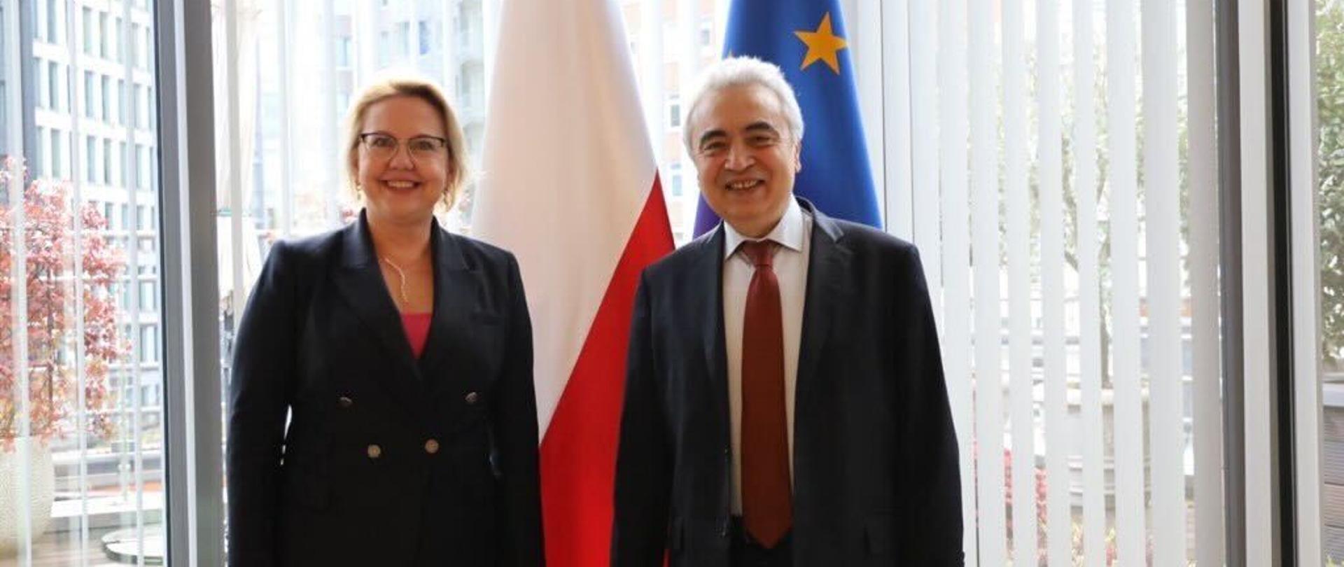 Minister klimatu i środowiska Anna Moskwa z dyrektorem Międzynarodowej Agencji Energetycznej Fatihem Birolem 