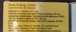 BOSS Energy Extra, Suplement diety - opakowanie z tyłu skład 