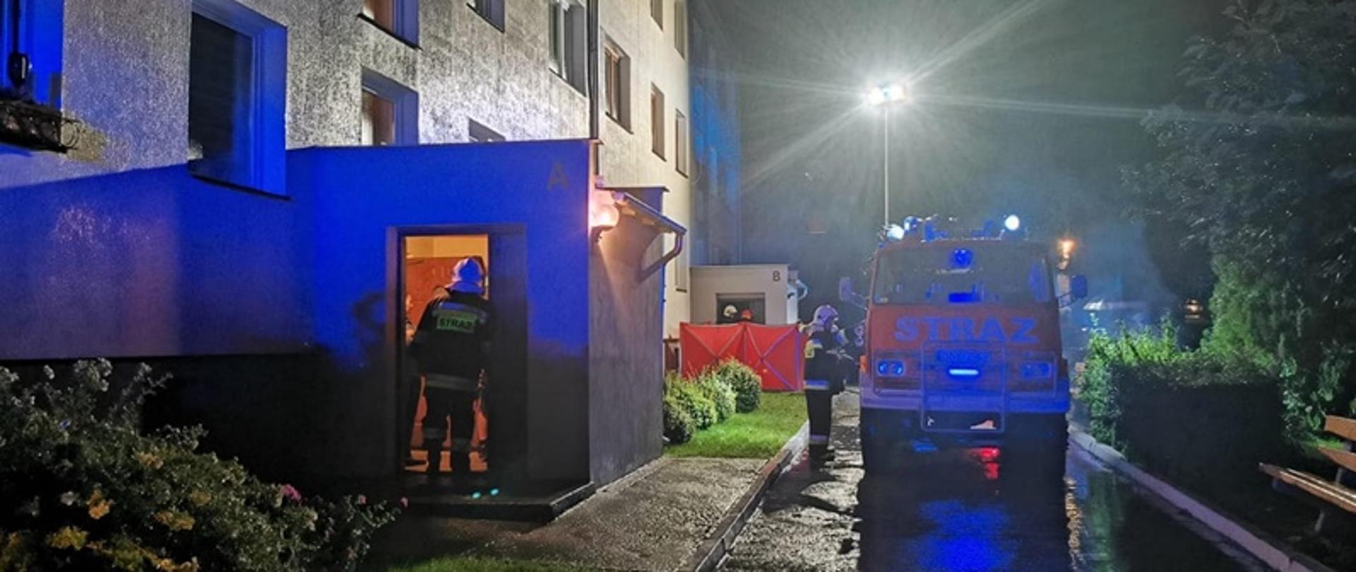 Pożar mieszkania w budynku wielorodzinnym - Maciejowice.