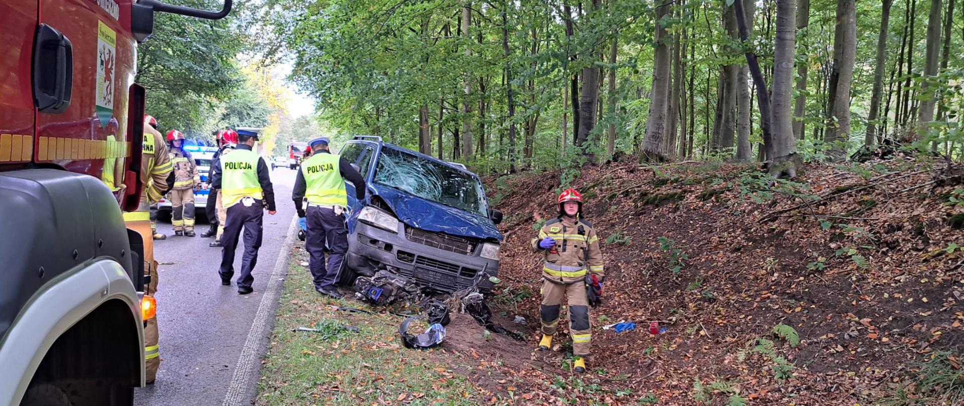 Wypadek na DW 103 - Świerzno-Kaleń