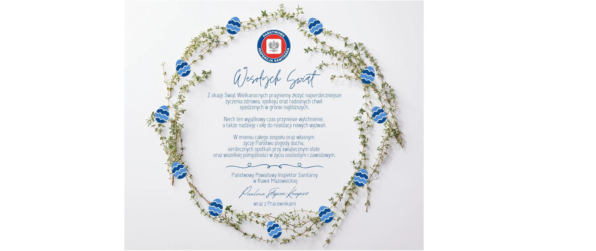 Życzenia Wielkanocne od Państwowego Powiatowego Inspektora Sanitarnego w Rawie Mazowieckiej