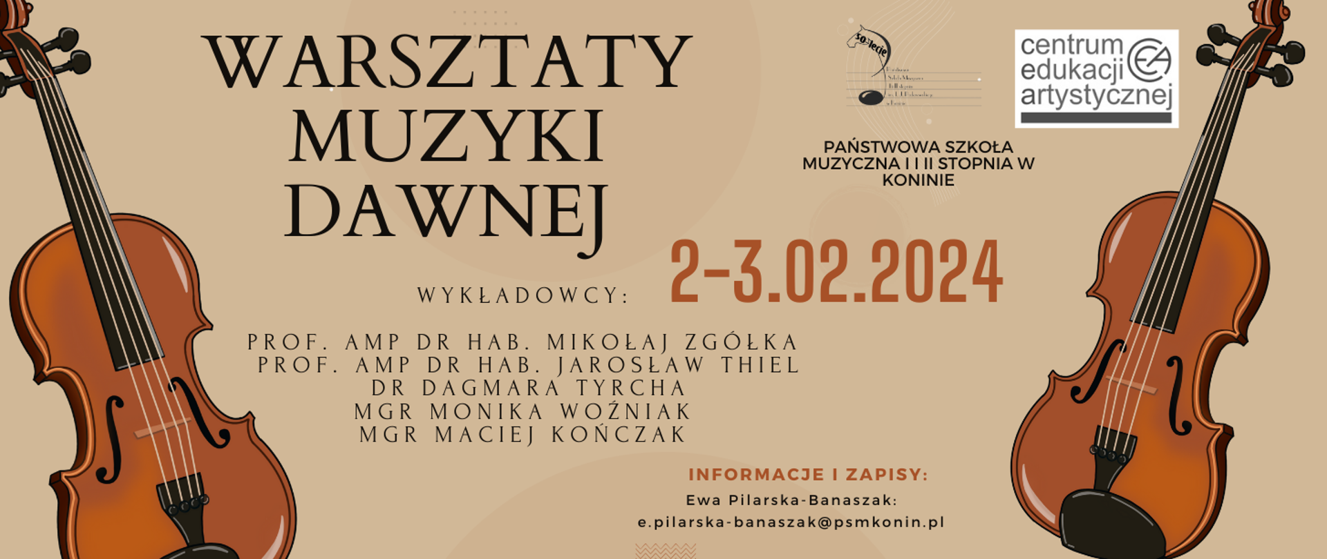 Plakat wydarzenia - warsztaty muzyki dawnej