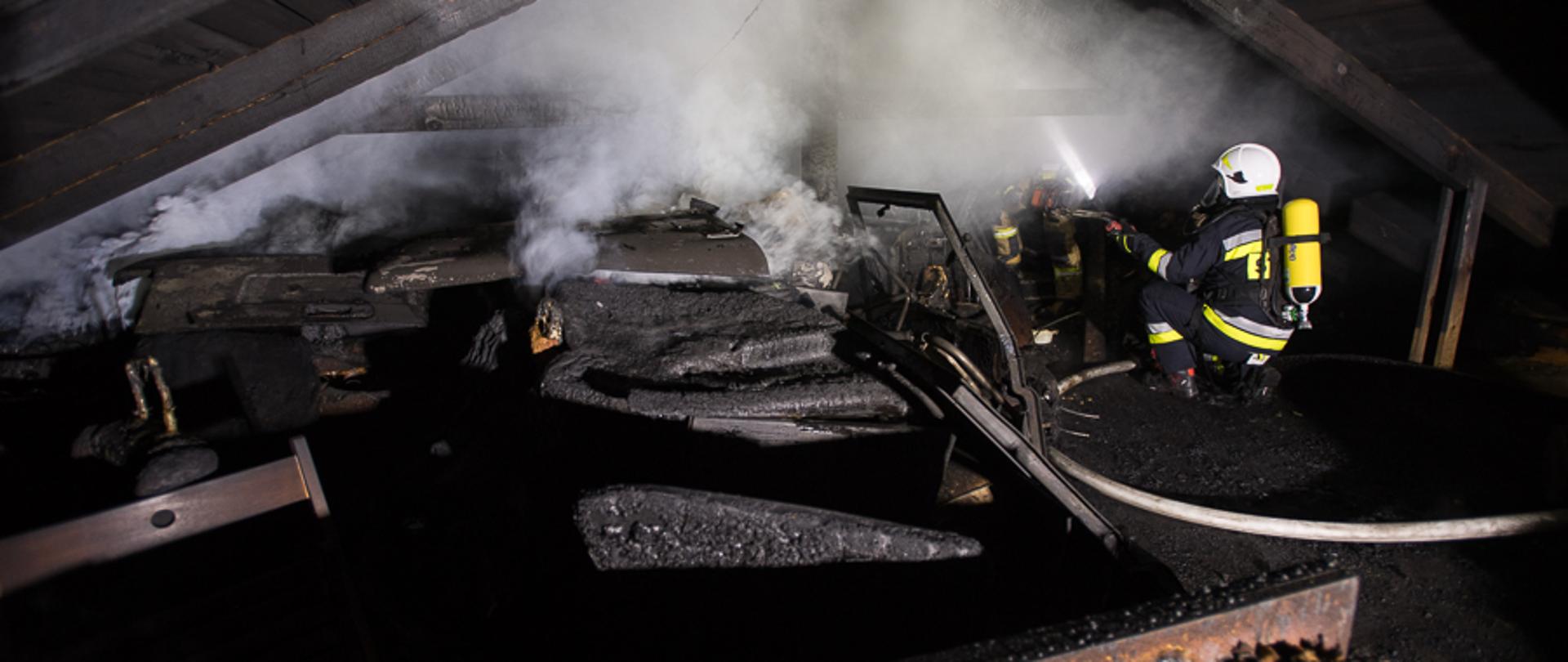 Pożar budynku warsztatowego w Kuznocinie