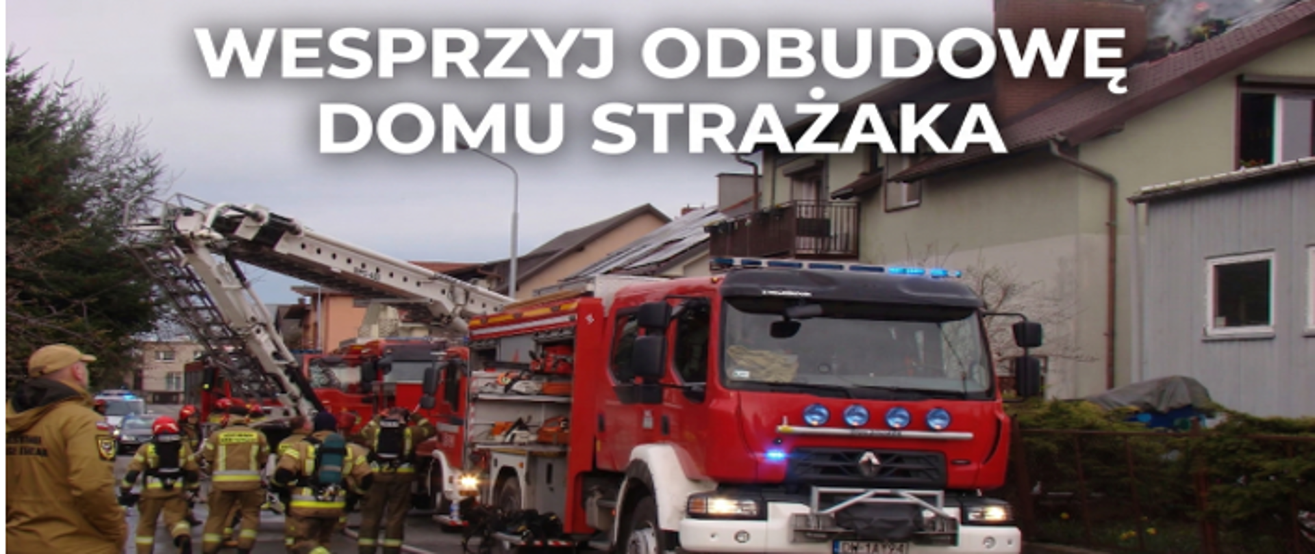 Działania gaśnicze budynku mieszkalnego 