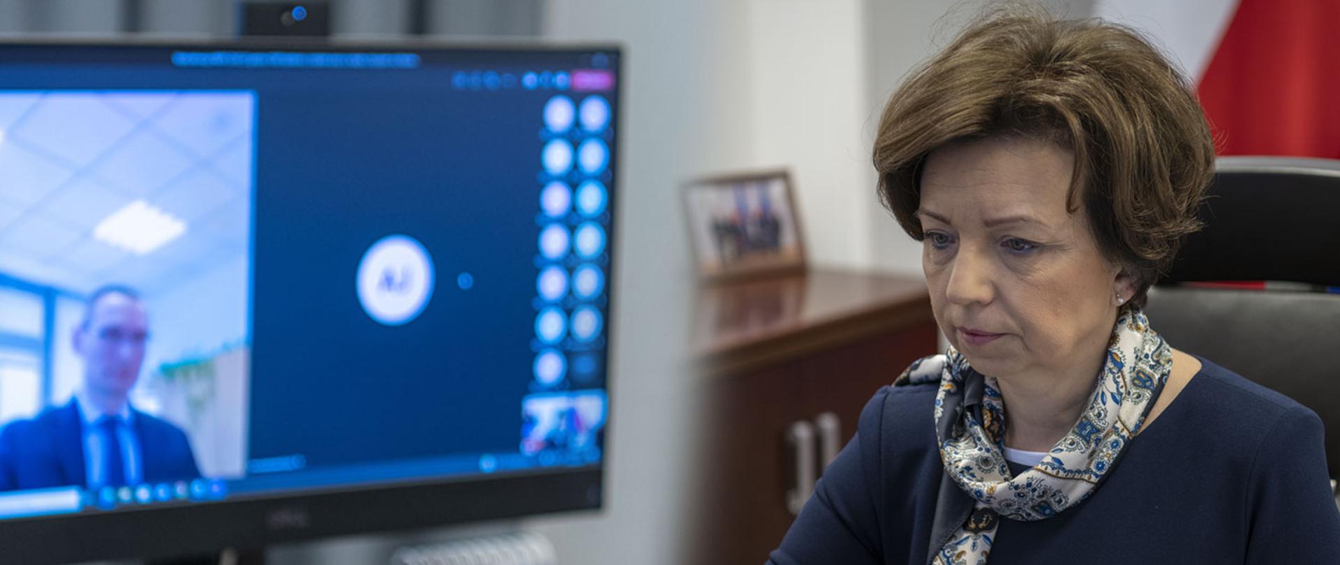 Wideokonferencja minister Maląg