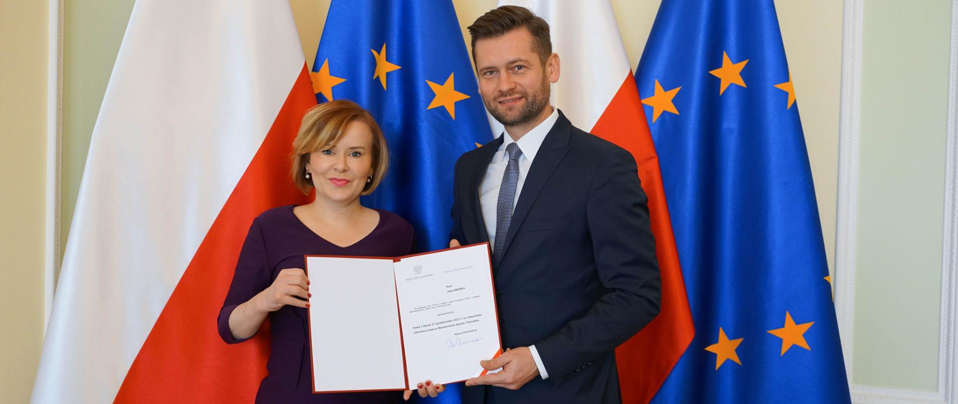 Powołanie sekretarz stanu Anny Krupki w Ministerstwie Sportu i Turystyki.