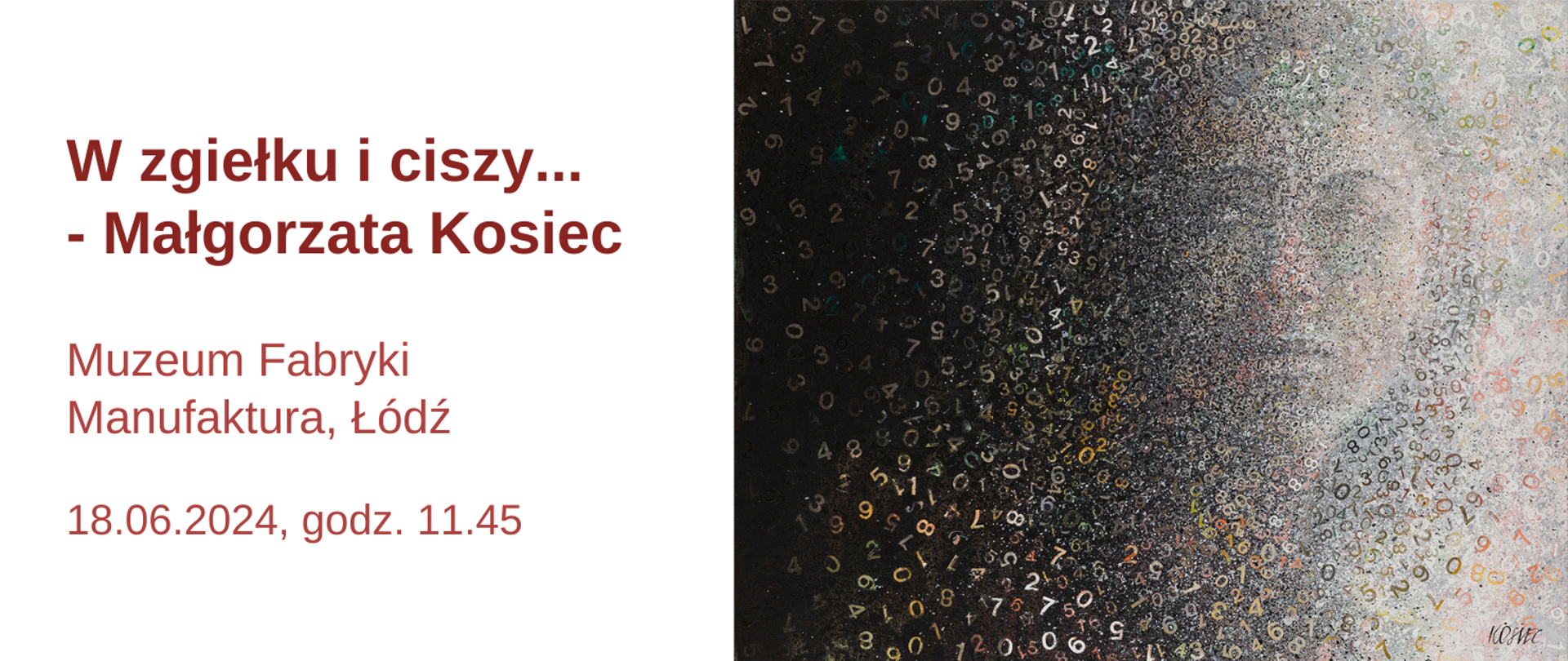 Na zdjęciu grafika - praca Małgorzaty Kosiec. Z cyfr i liter wyłania się kobieta