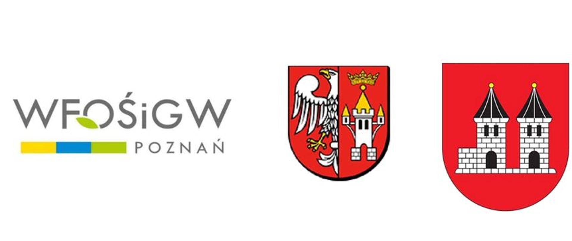 Zdjęcie loga WFOŚiGW, Powiatu Śremskiego, Miasta i Gminy Książ Wlkp na białym tle