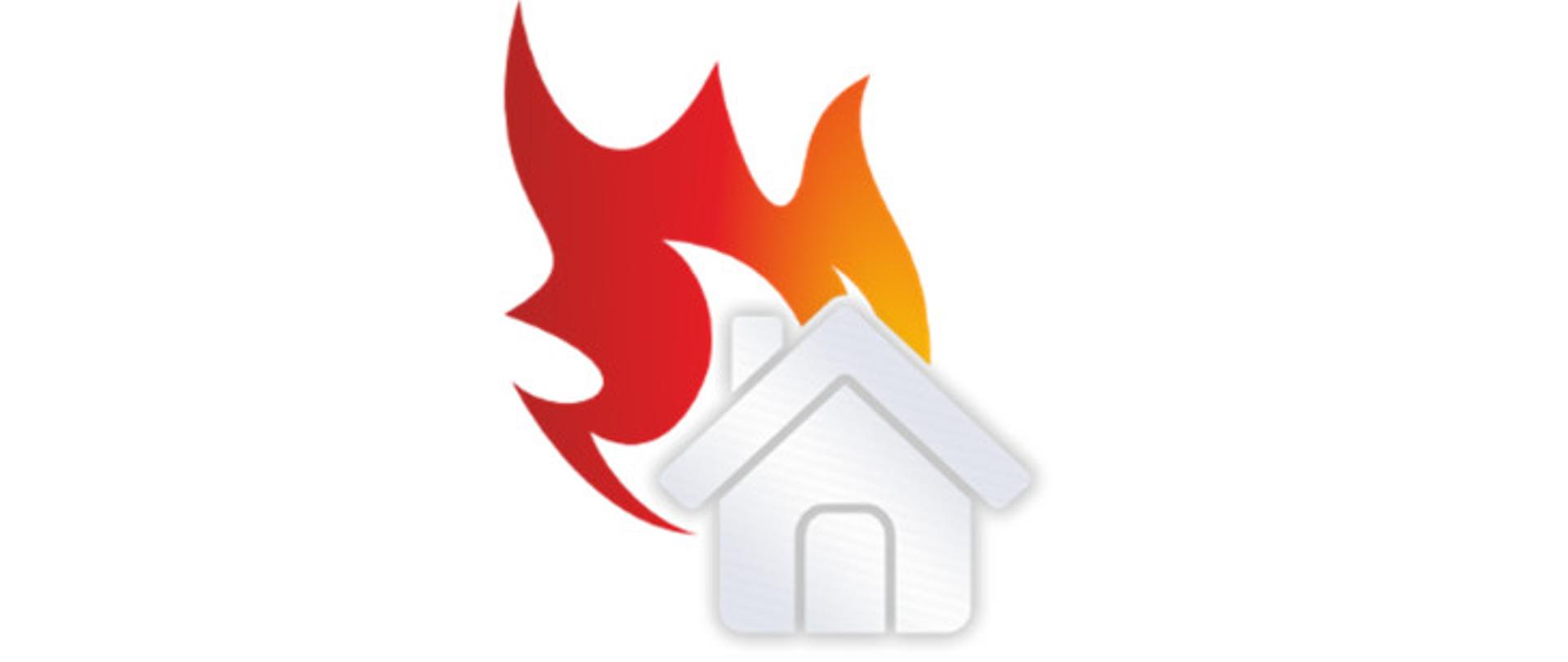 rysunek domu objętego ogniem