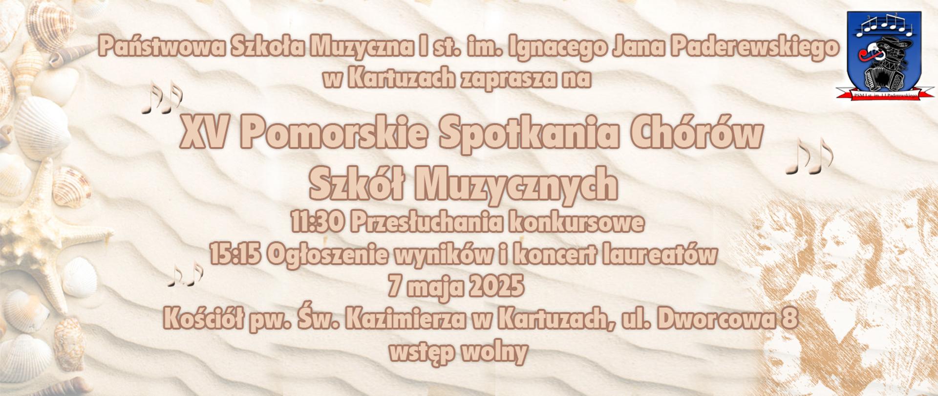 informacja o spotkaniach chórów na beżowym tle