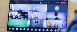 2021.04.15 Warszawa. Wideokonferencja: konsultacje V4 - Azja centralna na szczeblu wiceministrów.