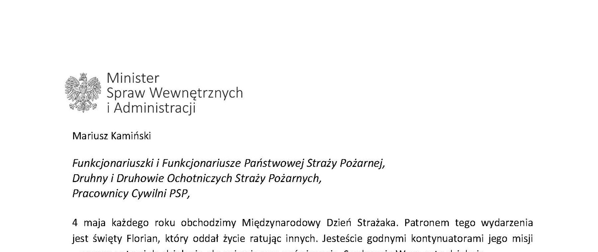 Tekst na białym tle.