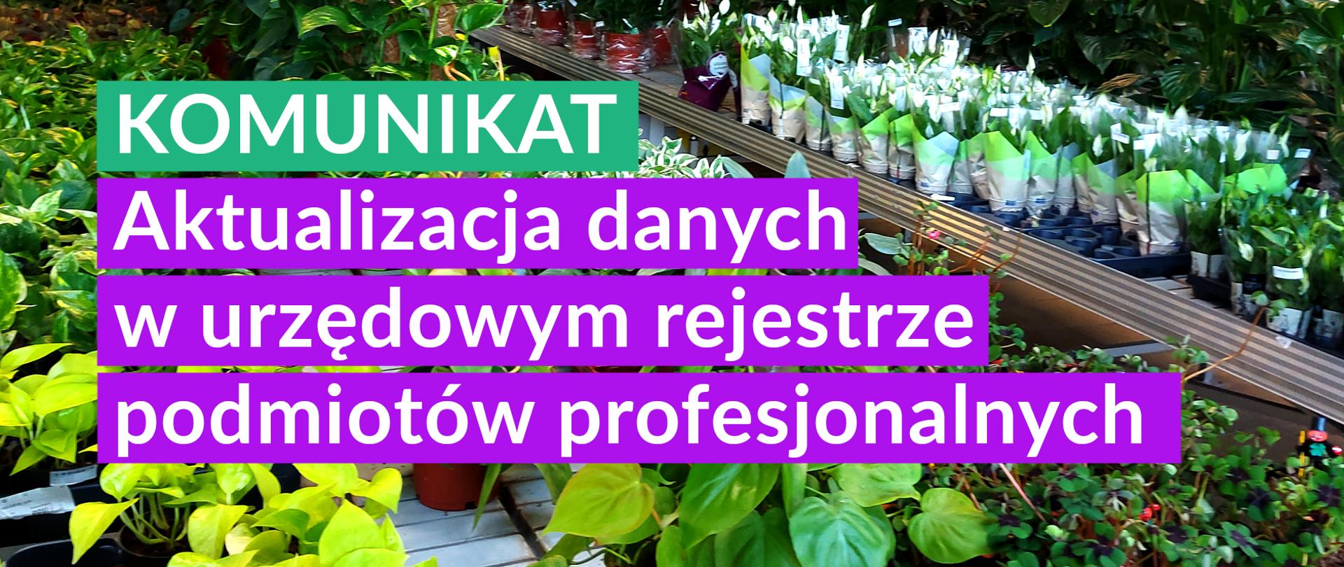KOMUNIKAT - aktualizacja danych w urzędowym rejestrze podmiotów profesjonalnych