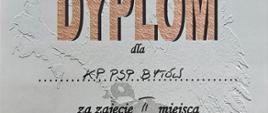 Dyplom za zajęcie 2 miejsca 