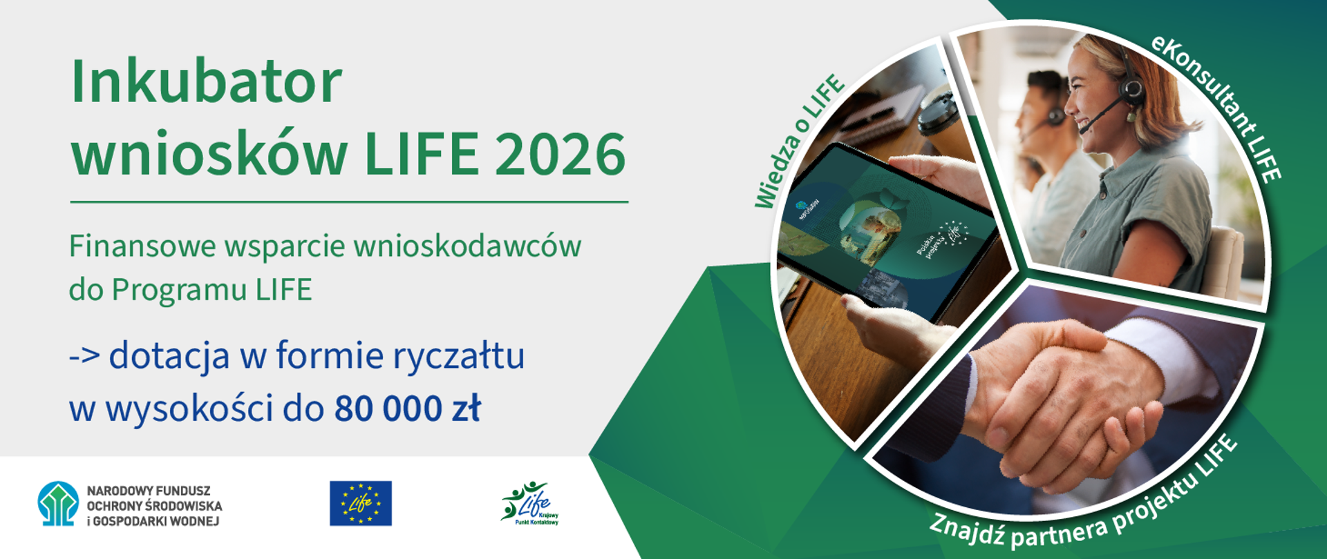 Grafika ilustracyjna. Inkubator wniosków LIFE 2026