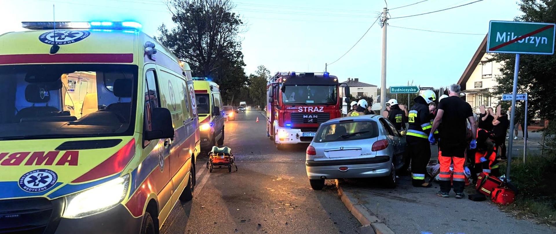 Pojazdy i służby ratownicze biorące udział w zdarzeniu