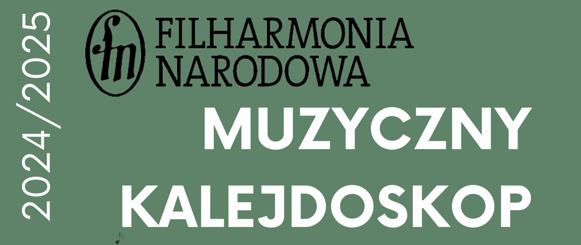 Plakat informuje o koncercie zatytułowanym „Muzyczny Kalejdoskop,” organizowanym przez Filharmonię Narodową w ramach cyklu „Spotkania z Muzyką” w sezonie 2024/2025.
Wydarzenie odbędzie się 25 listopada 2024 roku o godzinie 17:30 w sali koncertowej Państwowej Szkoły Muzycznej I stopnia im. I.J. Paderewskiego w Olecku.
Na plakacie widoczna jest grafika przedstawiająca instrumenty muzyczne oraz nuty, podkreślająca tematykę koncertu. W centralnej części zamieszczono szczegóły dotyczące wydarzenia, a także krótką zapowiedź repertuaru i charakteru koncertu. Zaprezentowane będą utwory na trąbkę, perkusję i fortepian, ukazujące wirtuozerię i styl brillant, charakterystyczny dla XIX wieku.
Plakat utrzymany jest w zielono-czarnej kolorystyce z czytelnymi białymi napisami.
