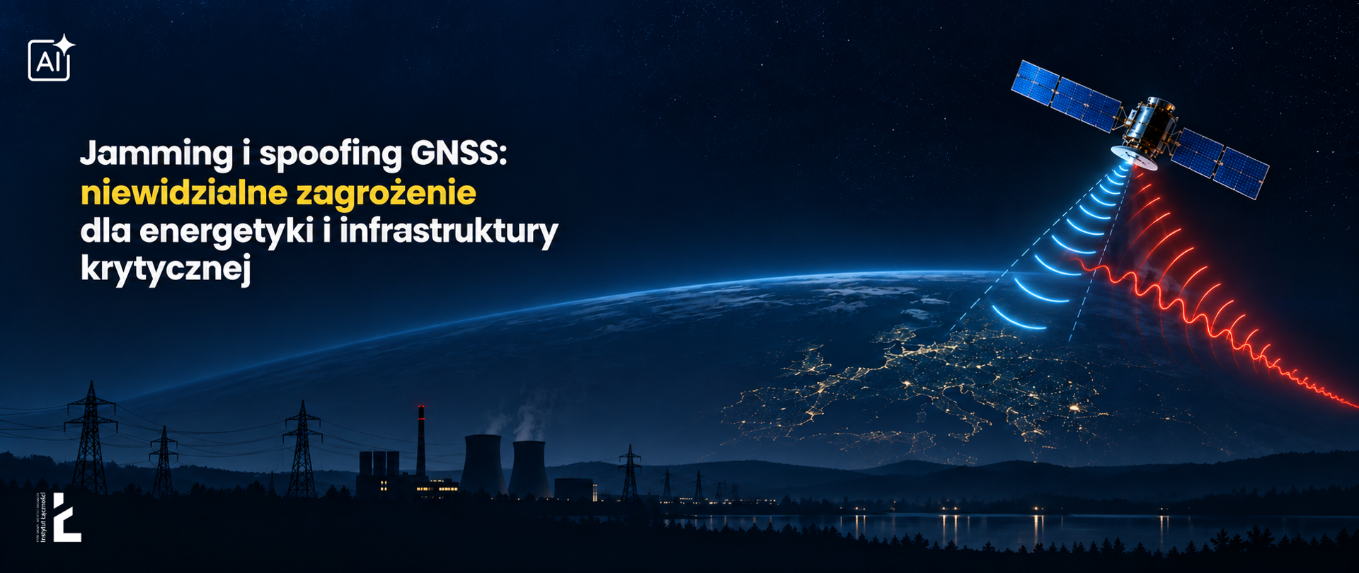 elektrownie i satelita, grafika AI