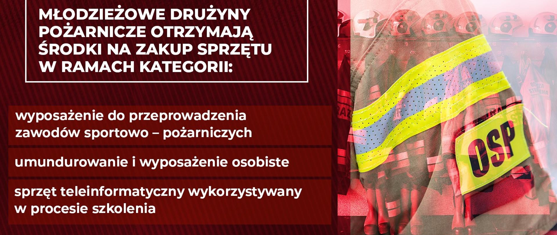 PLAKAT ZAWIERAJĄCY WYKAZ SPRZĘTU, MOŻLIWY DO ZAKUPIENIA W RAMACH DOFINANSOWANIA DLA MDP.