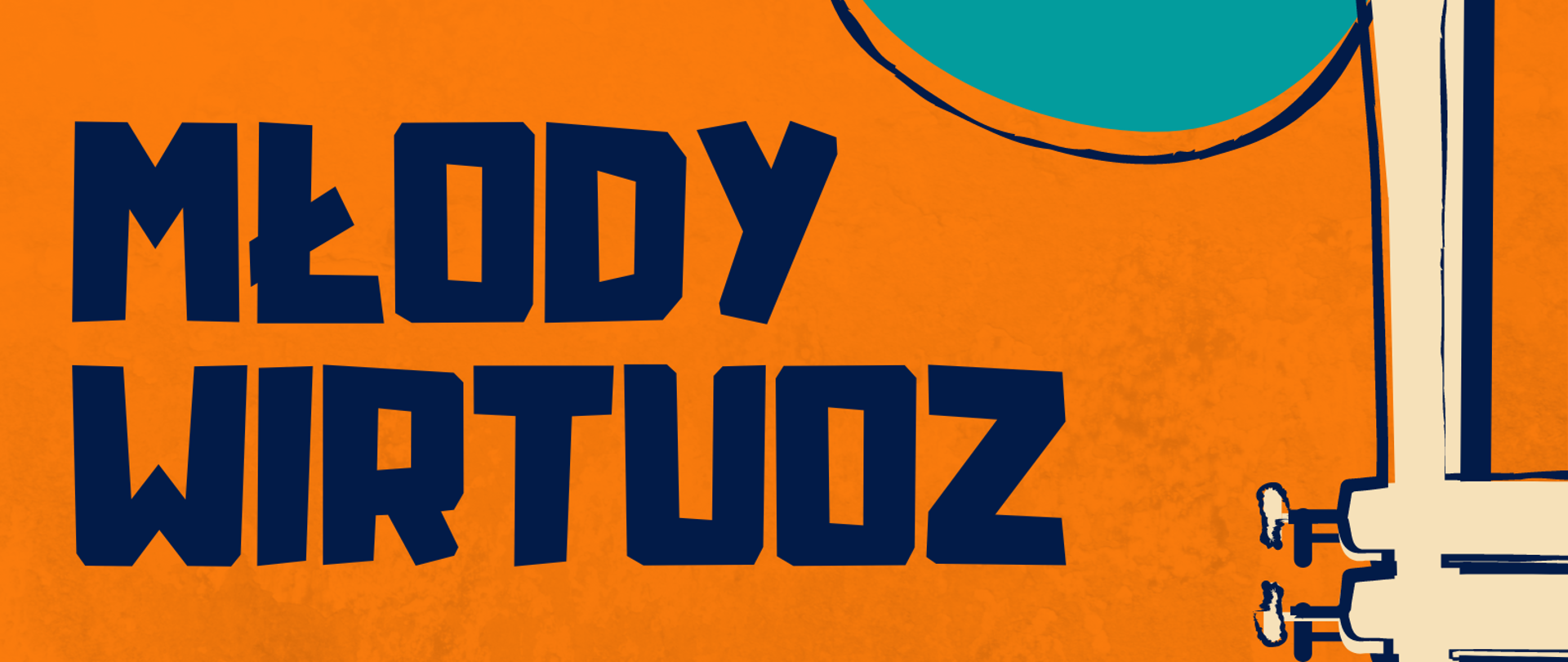 Na pomarańczowym tle plakatu przestawione są następujące informacje: W nagłówku znajduje się pełna nazwa szkoły: Państwowa Szkoła Muzyczna I st. nr 1 im. Oskara Kolberga w Warszawie. Poniżej z lewej strony znajduje się napis, zieloną czcionką: V Szkolny Konkurs Instrumentalny dla klas IV-VI c6 oraz III - IV c4. W centralnej części znajduje się nazwa konkursu: Młody Wirtuoz. Poniże informacje dotyczące wydarzenia: 18 czerwca 2024 r o godzinie 17.00. Zgłoszenia: do 14 czerwca do godziny 18.00, więcej informacji na: www.gov.pl/web/psm1warszawa. Wzdłuż prawej krawędzi plakatu znajduje się grafika przedstawiająca trąbkę 