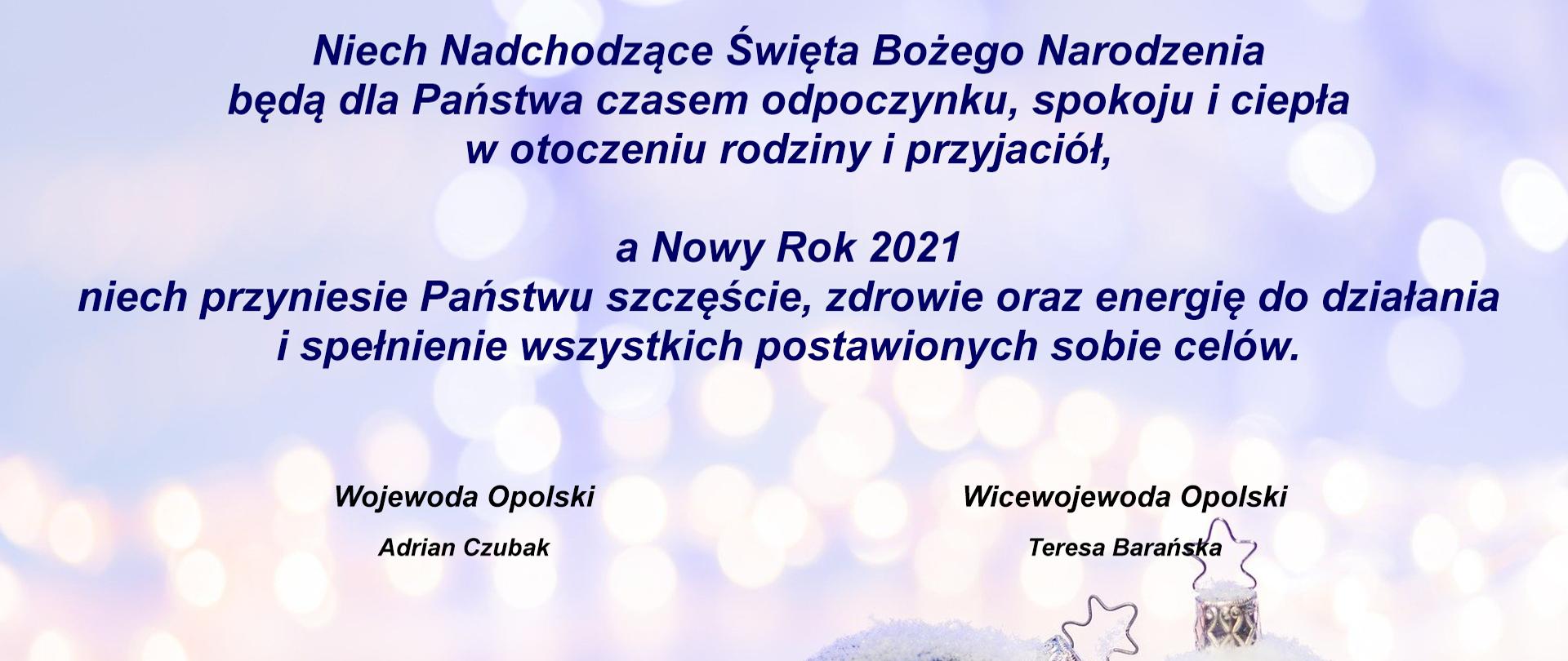 Życzenia świąteczne wojewody i wicewojewody opolskiego. 