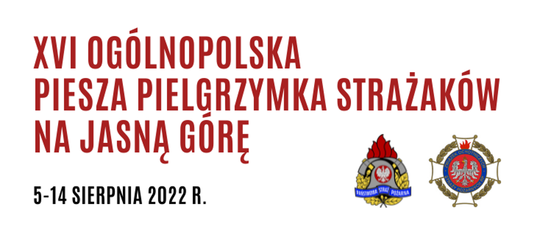 Baner informacyjny o pielgrzymce - napis i logo
