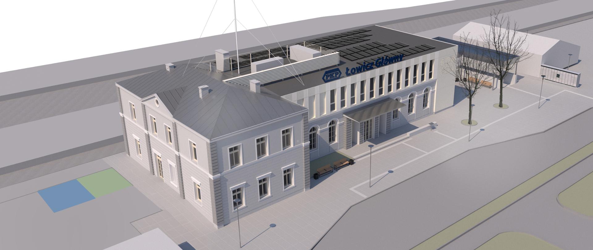 Wizualizacja dworca w Łowiczu