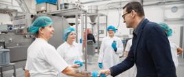 Prime Minister Mateusz Morawiecki during a visit to the PanPiek Boutique Bread Production Plant in Bytom