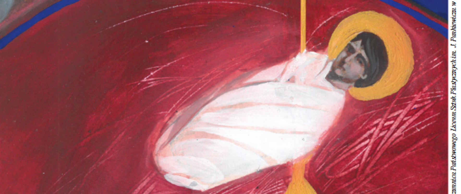 Karta świąteczna ukazująca małego Jezuska