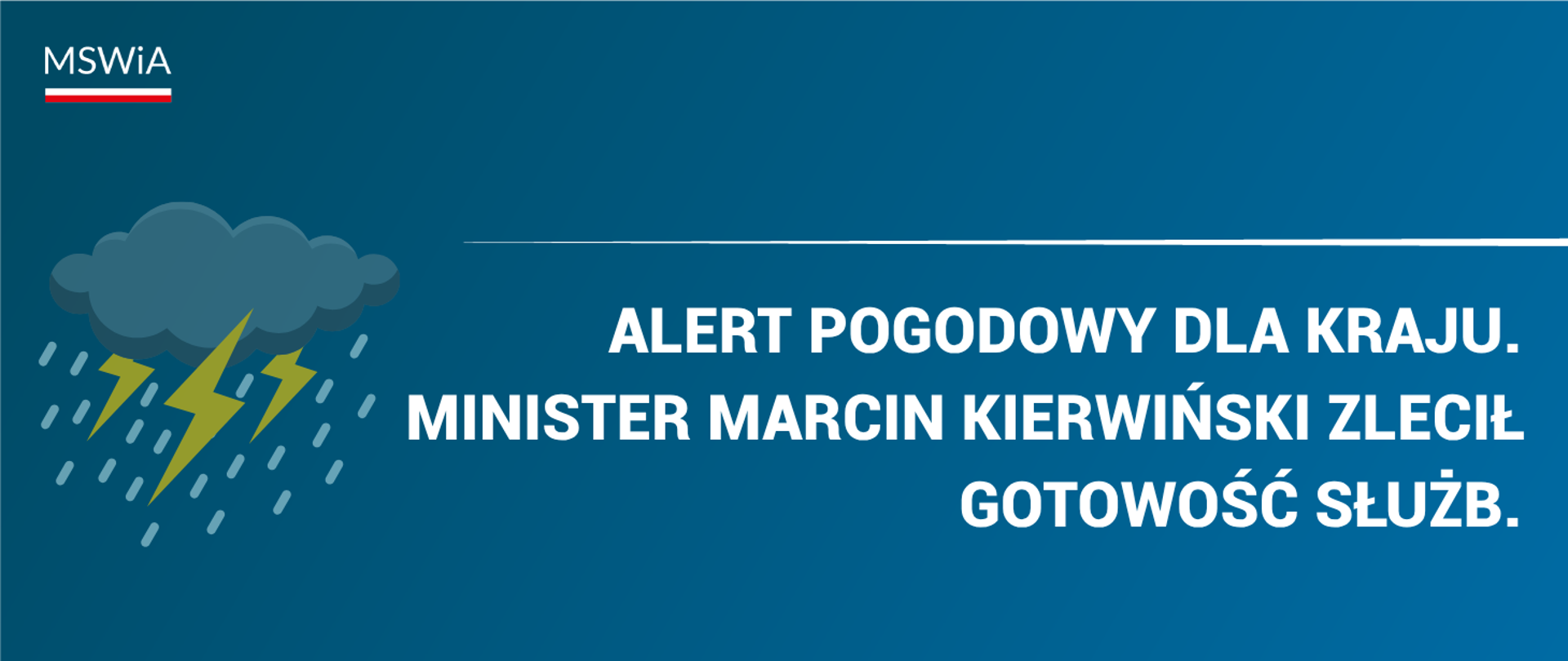 Alert pogodowy dla kraju. Minister Marcin Kierwiński zlecił gotowość służb.