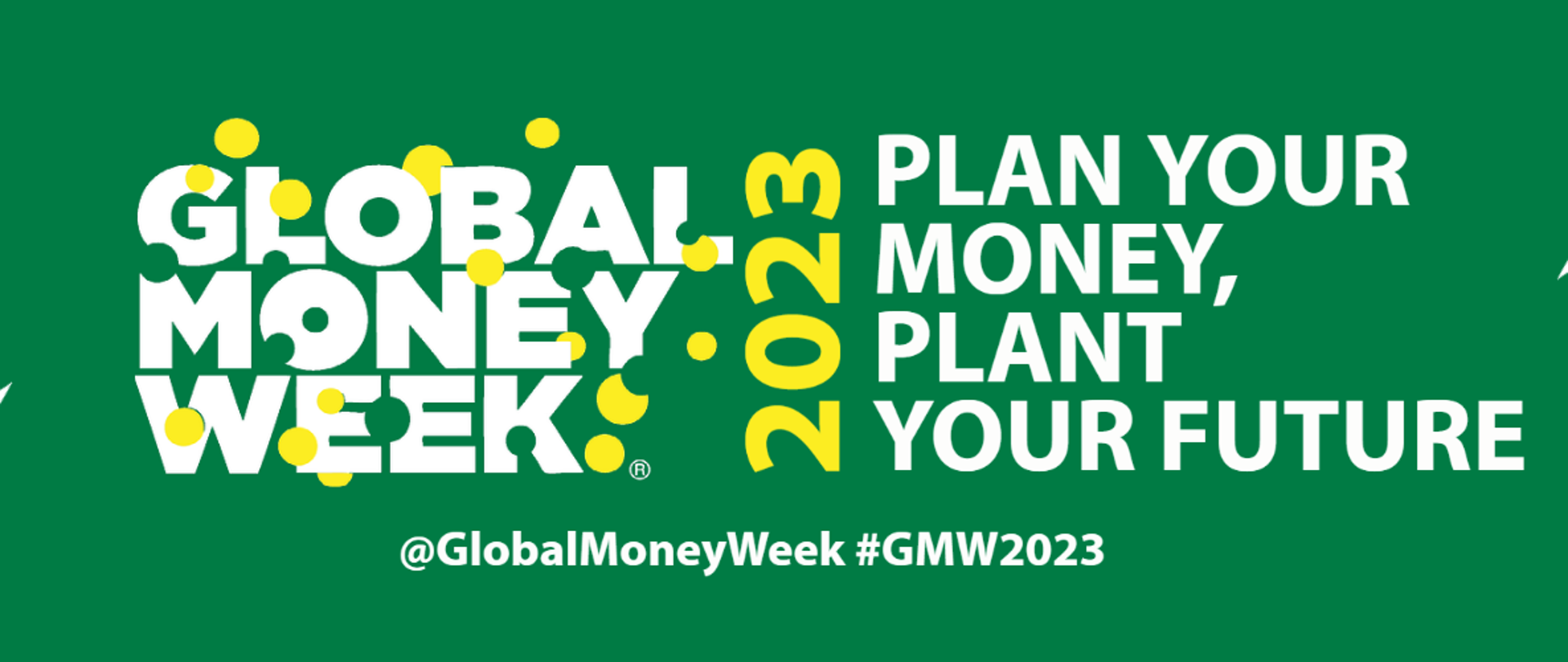 Napis na zielonym tle Global Money week