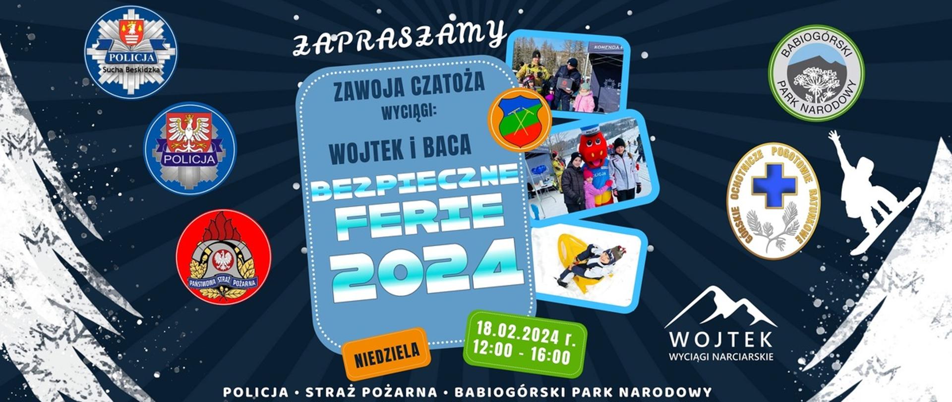 Plakat Bezpieczne Ferie