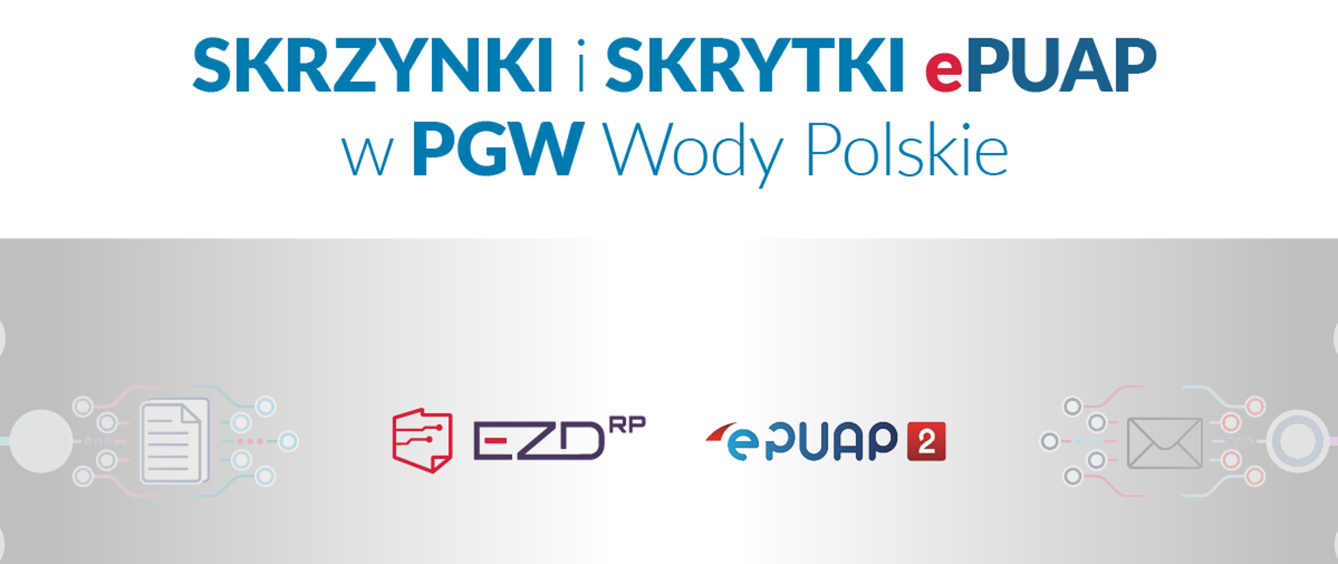 Grafika promująca możliwość kontaktu z PGW Wody Polskie za pomocą e-PUAP