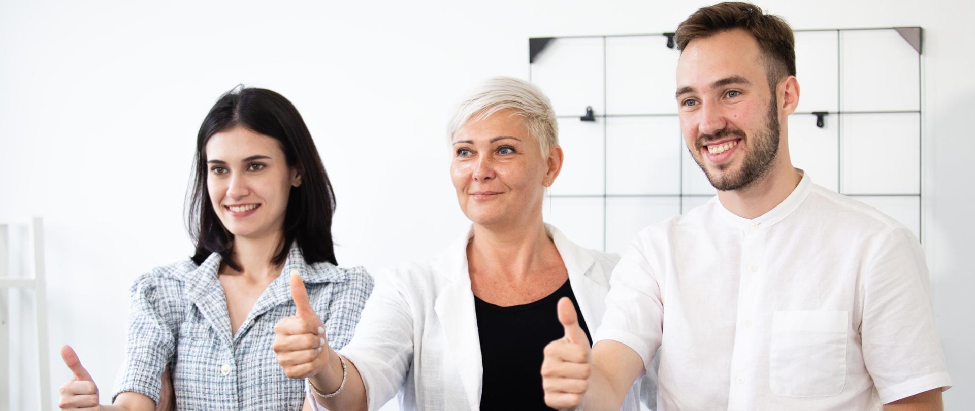 Happy business teamwork success cheerful thumb up. Group businessperson successful from brainstorming work. partnership diverse company. winner, accept, agreement.