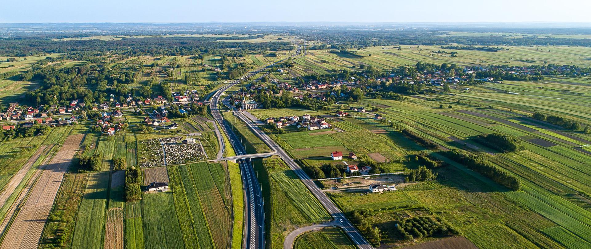 Widok z góry na S19 Sokołów Małopolski Północ - Jasionka