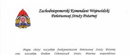 Życzenia Zachodniopomorskiego Komendanta Wojewódzkiego PSP 