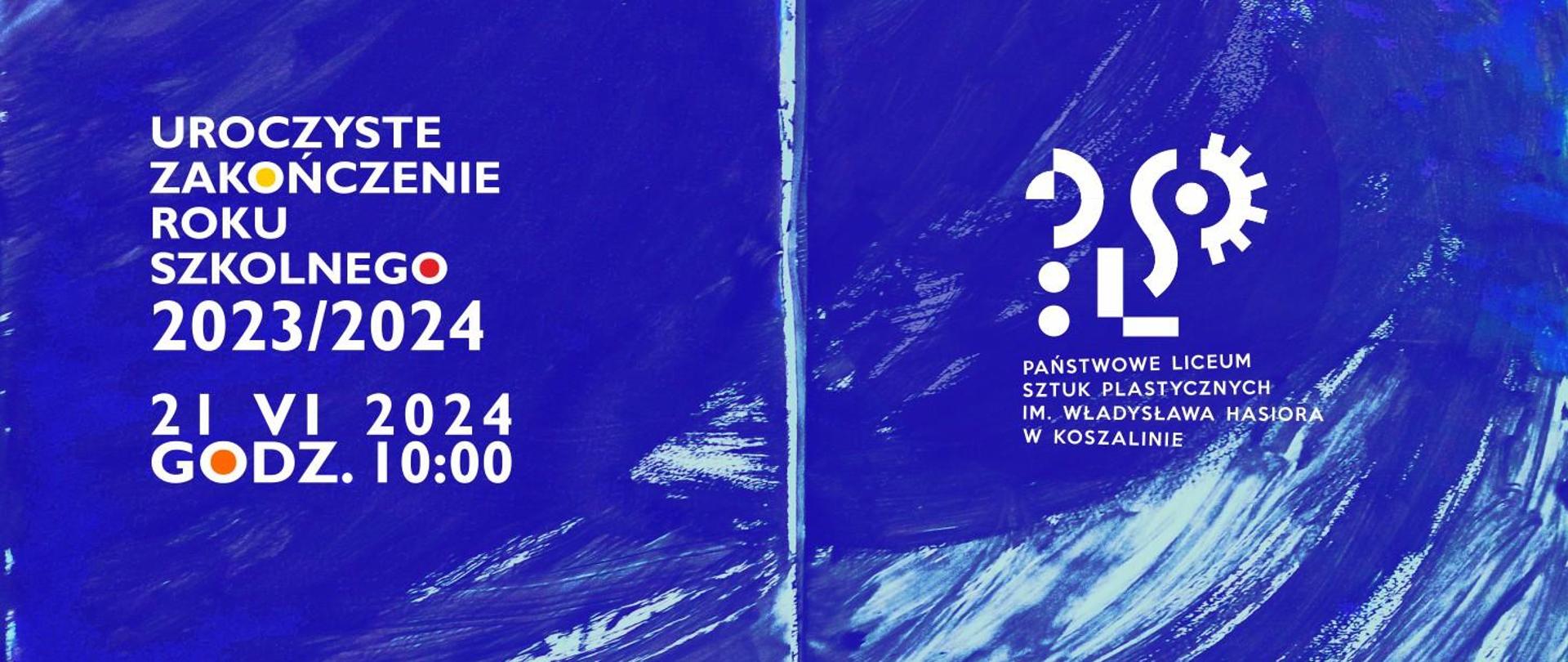 Uroczyste zakończenie roku szkolnego 2023/2024 21 VI 2024 godz. 10:00