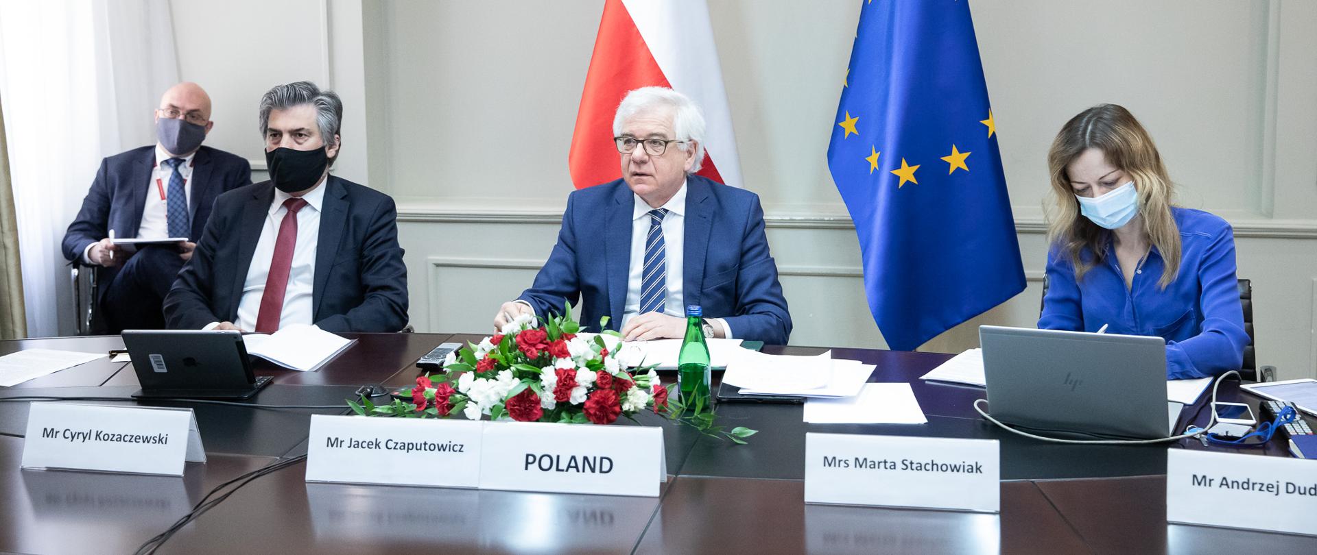 2020.05.29 Warszawa . Minister Jacek Czaputowicz . Wideokonferencja FAC .Fot. Tymon Markowski / MSZ