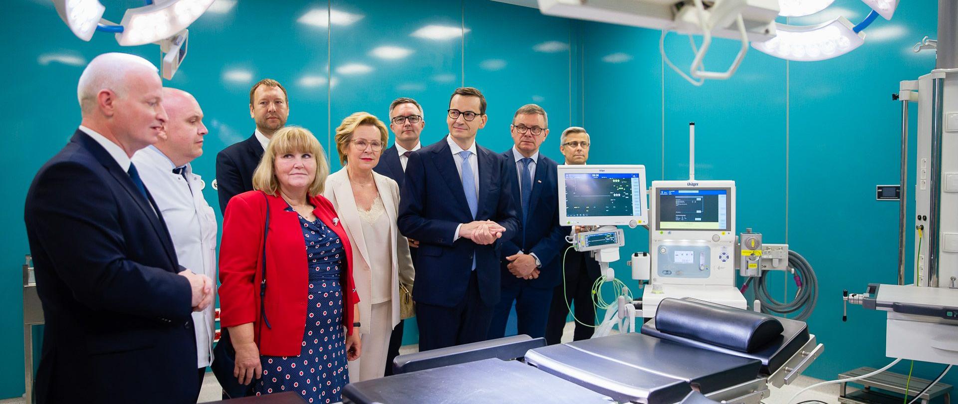 Prime Minister Mateusz Morawiecki during a visit to the Hospital of the Ministry of Interior and Administration in Katowice.