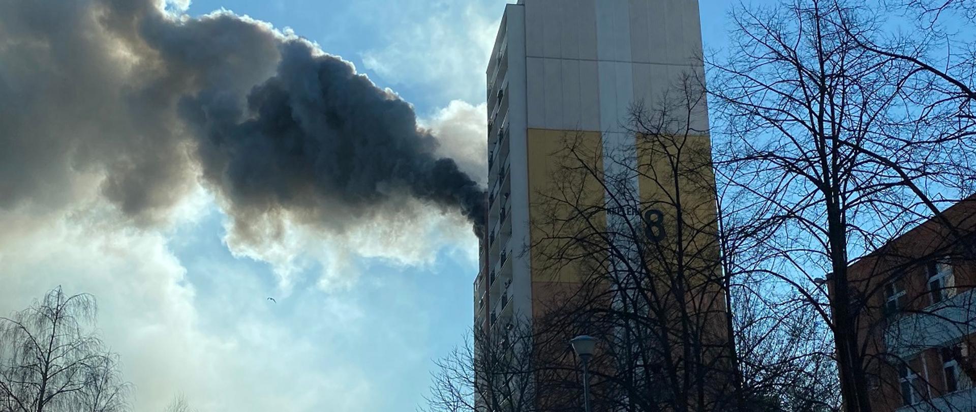 Pożar mieszkania na osiedlu Kopernika