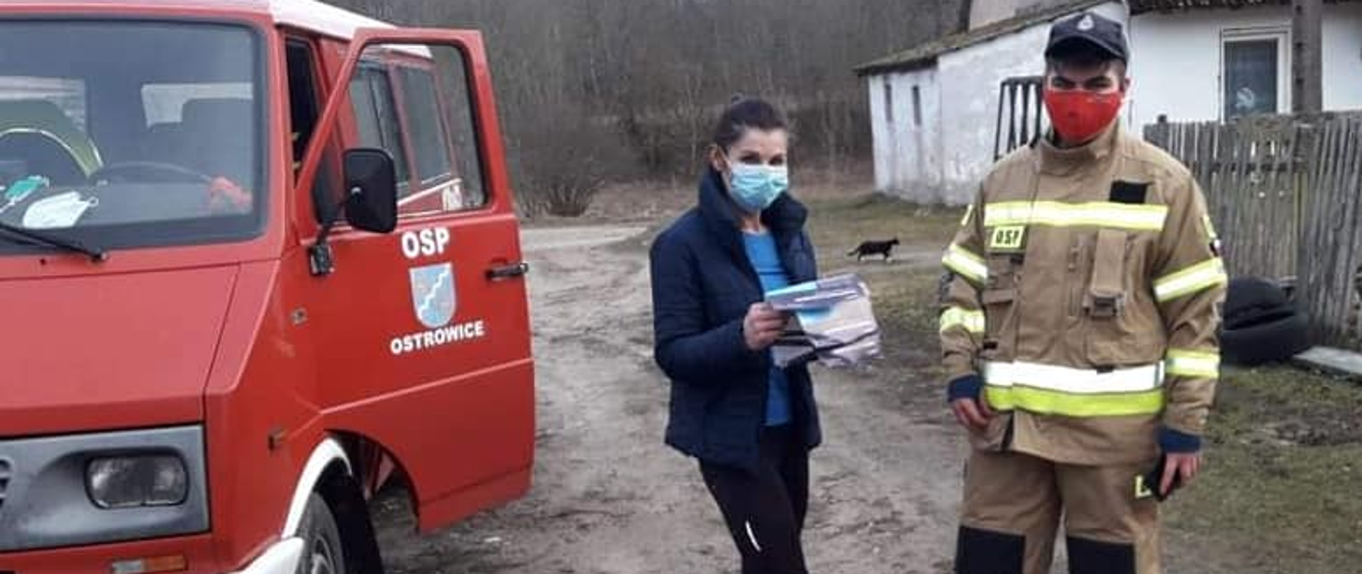 przekazanie ulotek przez osp