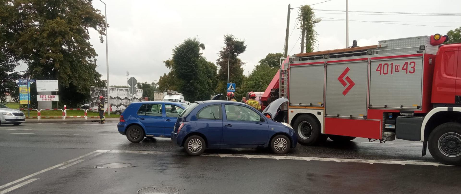 Wypadek z udziałem 2 samochodów osobowych przy ul. Krakusa w Brzegu