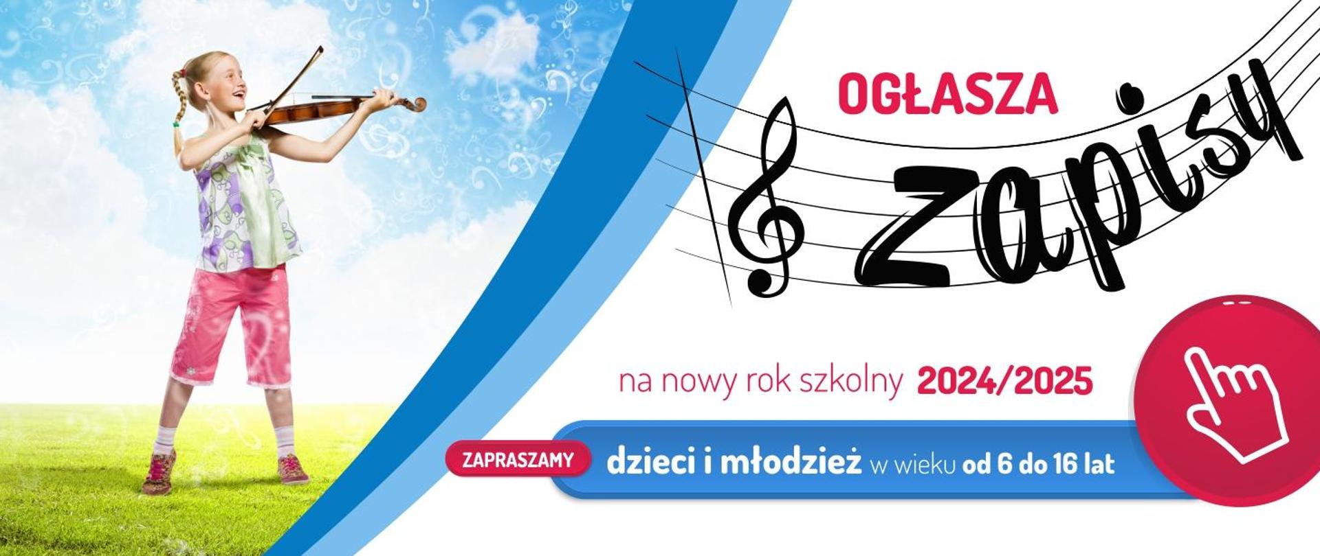 Baner rekrutacji do szkoły na rok szkolny 2024/25