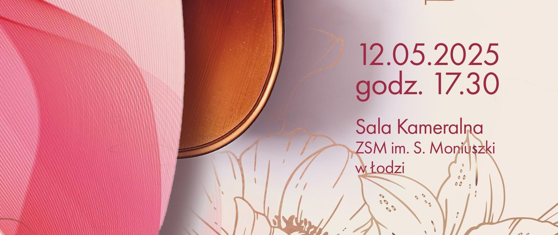 na jasnym tle skrzypce wraz z tytułem wydarzenia