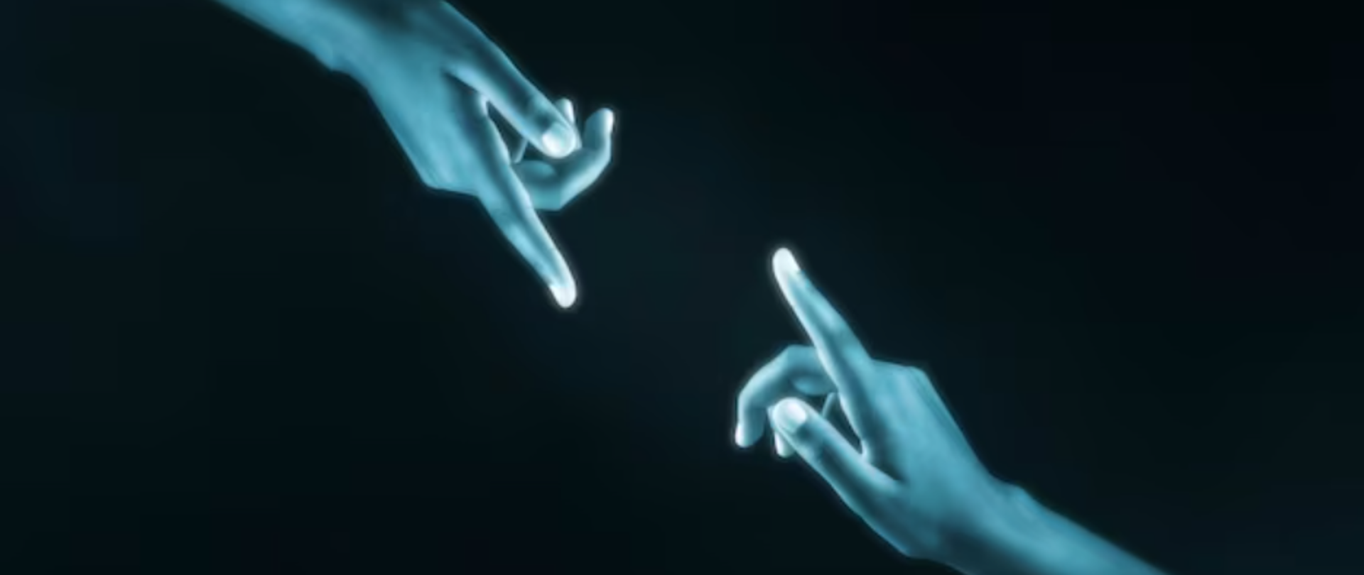 Zdjęcie dwóch dłoni z wyciągniętymi palcami wskazującymi