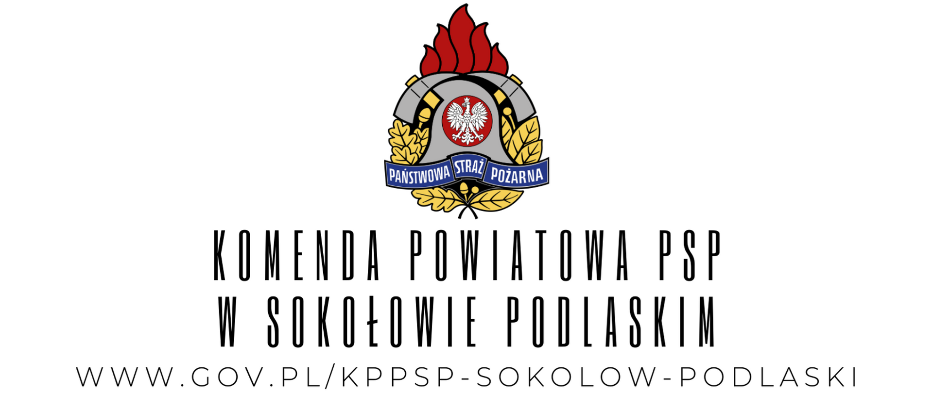 na białym tle logo KP PSP w Sokołowie Podlaskim
