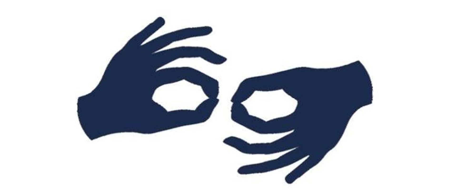 Logo tłumacza migowego.