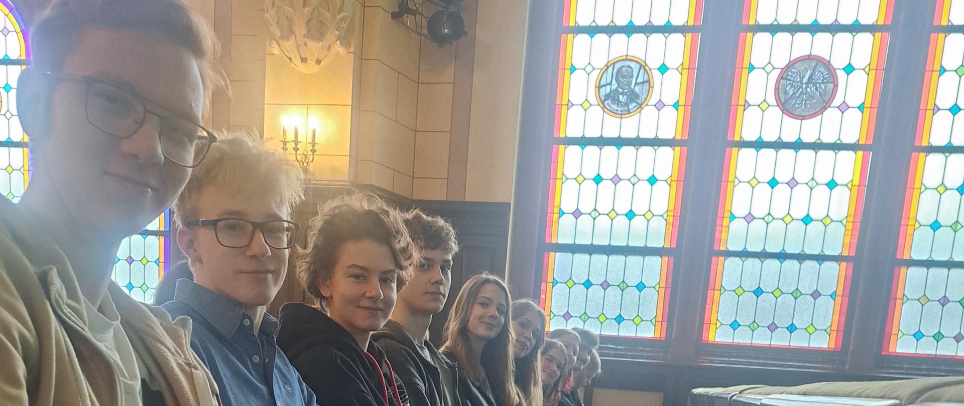 zdjęcie uczniów ZPSM w BB na warsztatach z harmonii w auli AM Katowice 